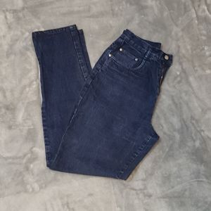 Cotton Indigo Blue Denim Dark Wash Jeans Sz 9/ 10 London London Tapered